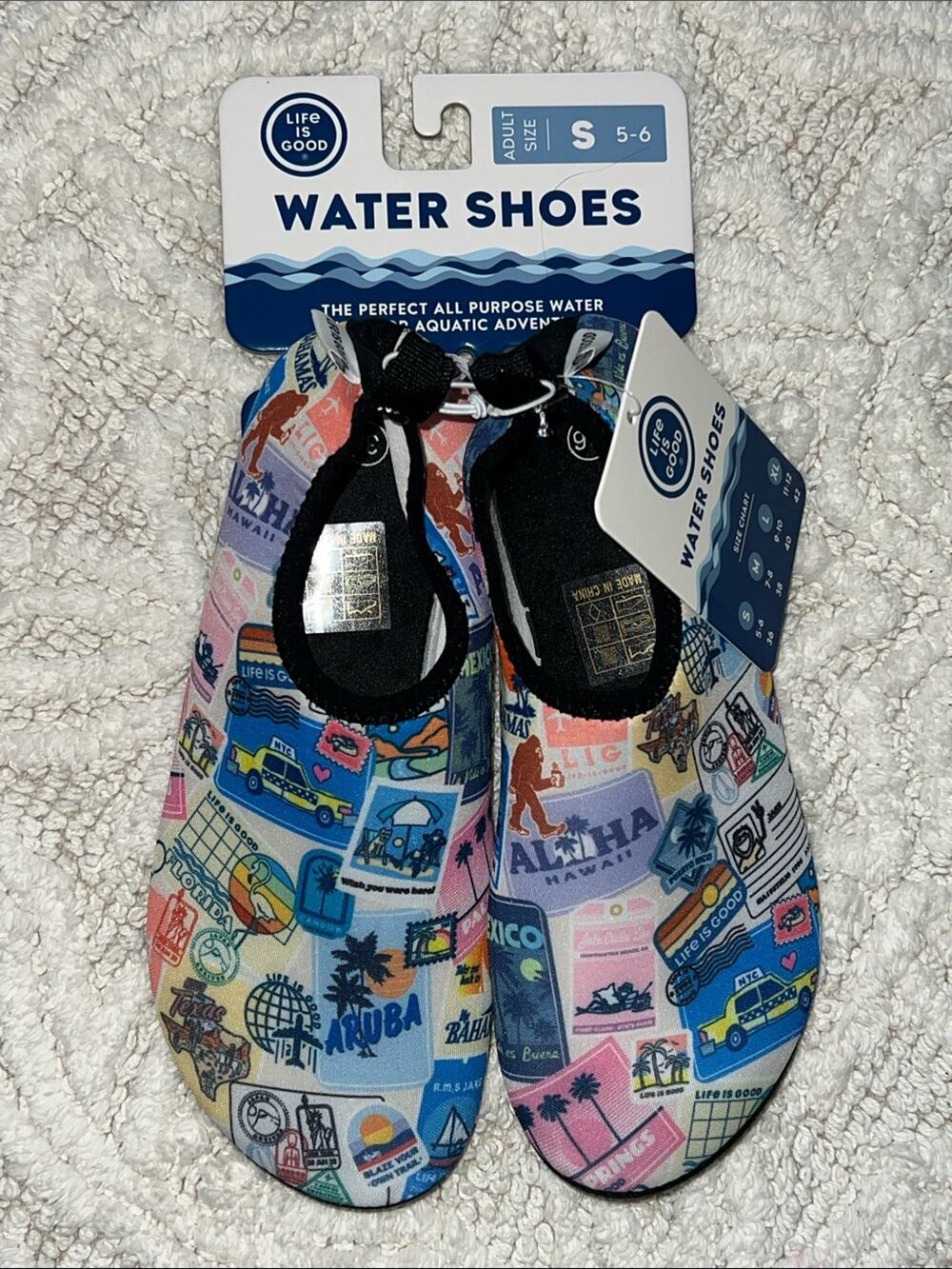 Life is Good quick dry travel water swim shoes socks size small 5 6 36 fit 7 37